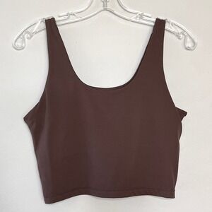 Split59 Cropped Tank Top Womens S Brown Built-In Bra Activewear Athleisure‎ Gym